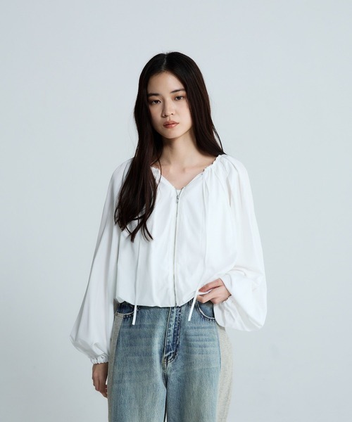 JEANASIS（ジーナシス）の「マルチWコードバルーンブラウス/660217（シャツ/ブラウス・レディース・ホワイト/ライトブルー/グレー系その他/ブラック・FREE）」の22枚目の写真