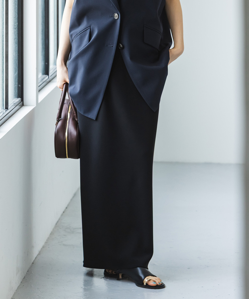 Noble（ノーブル）の「《追加》【洗える】コンフォートジャージーライクタイトスカート10（スカート・レディース・ホワイト/ブラック・36/34/40/38）」の3枚目の写真