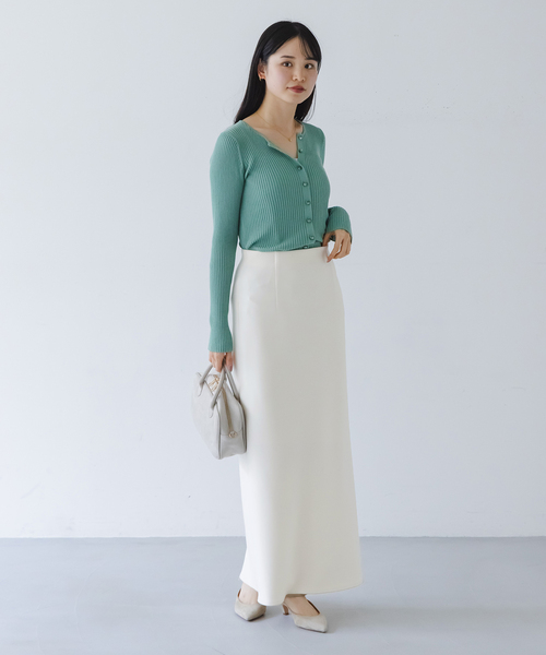 Noble（ノーブル）の「《追加》【洗える】コンフォートジャージーライクタイトスカート10（スカート・レディース・ホワイト/ブラック・36/34/40/38）」の18枚目の写真