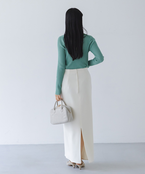 Noble（ノーブル）の「《追加》【洗える】コンフォートジャージーライクタイトスカート10（スカート・レディース・ホワイト/ブラック・36/34/40/38）」の20枚目の写真