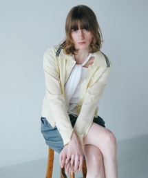 【soduk】sheer knit polo cardigan