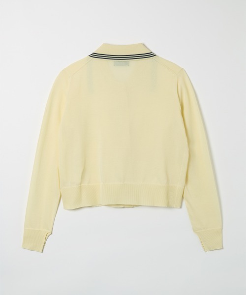 soduk(スドーク)の「【soduk】sheer knit polo cardigan(カーディガン/ボレロ・レディース・ブラック/ホワイト/グレー・ONE SIZE)」の4枚目の写真