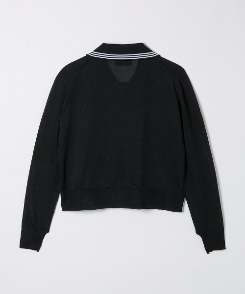 soduk(スドーク)の「【soduk】sheer knit polo cardigan(カーディガン/ボレロ・レディース・ブラック/ホワイト/グレー・ONE SIZE)」の5枚目の写真