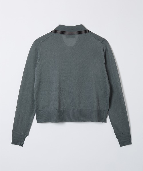 soduk(スドーク)の「【soduk】sheer knit polo cardigan(カーディガン/ボレロ・レディース・ブラック/ホワイト/グレー・ONE SIZE)」の6枚目の写真