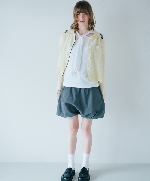 soduk(スドーク)の「【soduk】sheer knit polo cardigan(カーディガン/ボレロ・レディース・ブラック/ホワイト/グレー・ONE SIZE)」の10枚目の写真