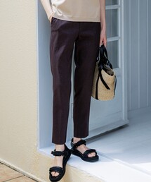 リネンレーヨンストレッチ テーパード パンツ