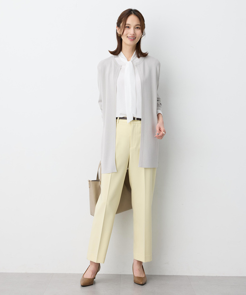 A/C DESIGN BY ALPHA CUBIC（エーシーデザインバイアルファキュービック）の「【美モーション】ストレッチテーパードパンツ【ウエストゴム・シワになりにくい・大きいサイズあり】（その他パンツ・レディース・ベージュ/イエロー/ネイビー・61/64/67/70/73/76）」の8枚目の写真