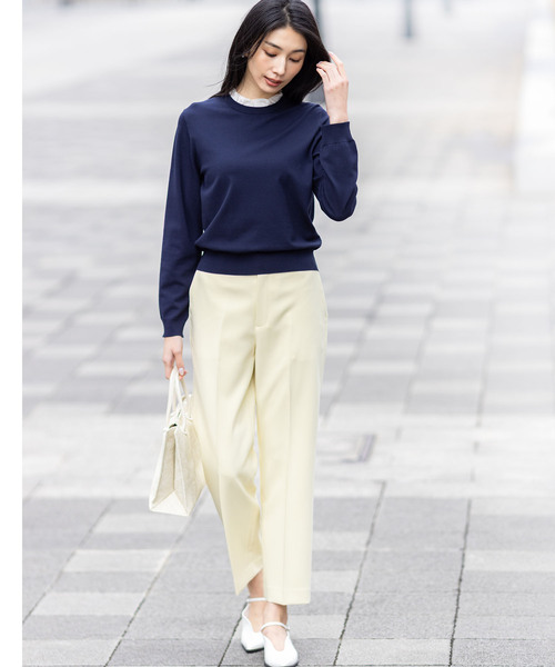 A/C DESIGN BY ALPHA CUBIC（エーシーデザインバイアルファキュービック）の「【美モーション】ストレッチテーパードパンツ【ウエストゴム・シワになりにくい・大きいサイズあり】（その他パンツ・レディース・ベージュ/イエロー/ネイビー・61/64/67/70/73/76）」の19枚目の写真