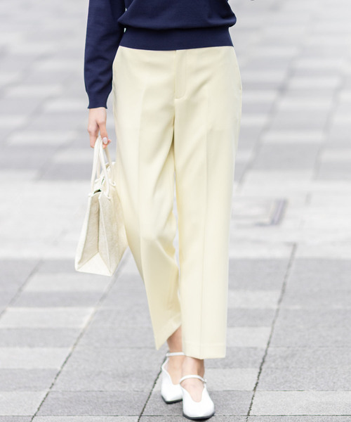 A/C DESIGN BY ALPHA CUBIC（エーシーデザインバイアルファキュービック）の「【美モーション】ストレッチテーパードパンツ【ウエストゴム・シワになりにくい・大きいサイズあり】（その他パンツ・レディース・ベージュ/イエロー/ネイビー・61/64/67/70/73/76）」の3枚目の写真