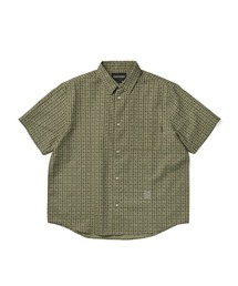 Y.E.S Font Plaid Half Shirt