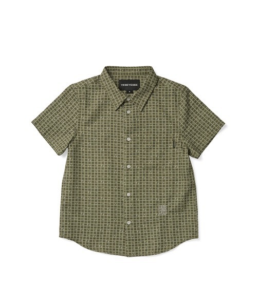 YESEYESEE（イエスアイシー）の「Y.E.S Font Plaid Half Shirt（シャツ/ブラウス・メンズ・ネイビー/グリーン・S/M/L/XL）」の4枚目の写真
