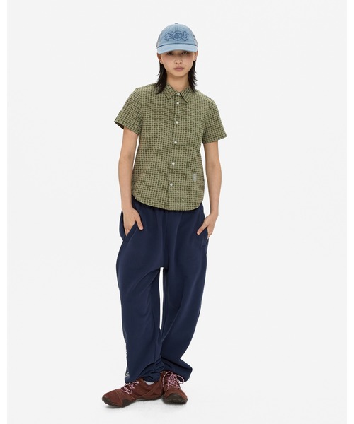 YESEYESEE（イエスアイシー）の「Y.E.S Font Plaid Half Shirt（シャツ/ブラウス・メンズ・ネイビー/グリーン・S/M/L/XL）」の14枚目の写真