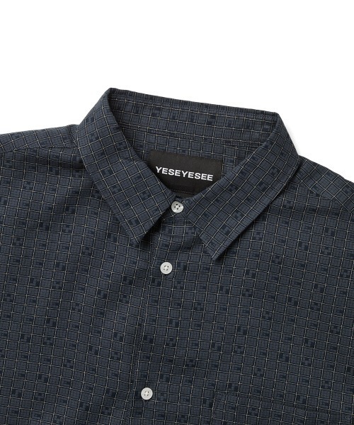 YESEYESEE（イエスアイシー）の「Y.E.S Font Plaid Half Shirt（シャツ/ブラウス・メンズ・ネイビー/グリーン・S/M/L/XL）」の19枚目の写真