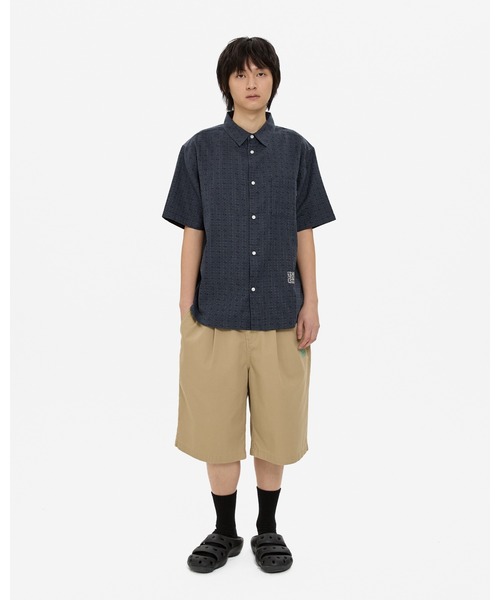 YESEYESEE（イエスアイシー）の「Y.E.S Font Plaid Half Shirt（シャツ/ブラウス・メンズ・ネイビー/グリーン・S/M/L/XL）」の20枚目の写真