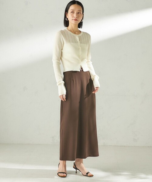 SHIPS（シップス）の「堀田茜×SHIPS:〈手洗い可能〉アイレット ニット カーディガン（カーディガン/ボレロ・レディース・ライトブルー/ブラック/オフホワイト・ONE SIZE）」の4枚目の写真