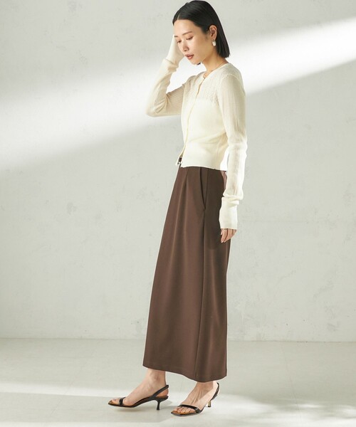 SHIPS（シップス）の「堀田茜×SHIPS:〈手洗い可能〉アイレット ニット カーディガン（カーディガン/ボレロ・レディース・ライトブルー/ブラック/オフホワイト・ONE SIZE）」の5枚目の写真