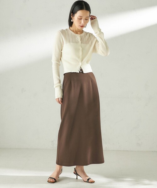 SHIPS（シップス）の「堀田茜×SHIPS:〈手洗い可能〉アイレット ニット カーディガン（カーディガン/ボレロ・レディース・ライトブルー/ブラック/オフホワイト・ONE SIZE）」の7枚目の写真