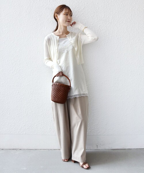 SHIPS（シップス）の「堀田茜×SHIPS:〈手洗い可能〉アイレット ニット カーディガン（カーディガン/ボレロ・レディース・ライトブルー/ブラック/オフホワイト・ONE SIZE）」の12枚目の写真