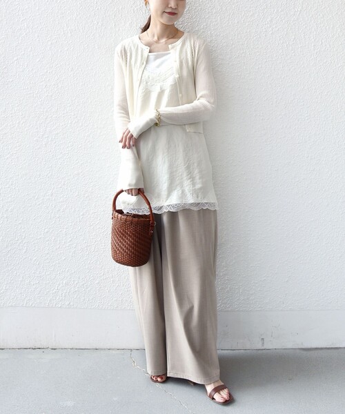 SHIPS（シップス）の「堀田茜×SHIPS:〈手洗い可能〉アイレット ニット カーディガン（カーディガン/ボレロ・レディース・ライトブルー/ブラック/オフホワイト・ONE SIZE）」の13枚目の写真