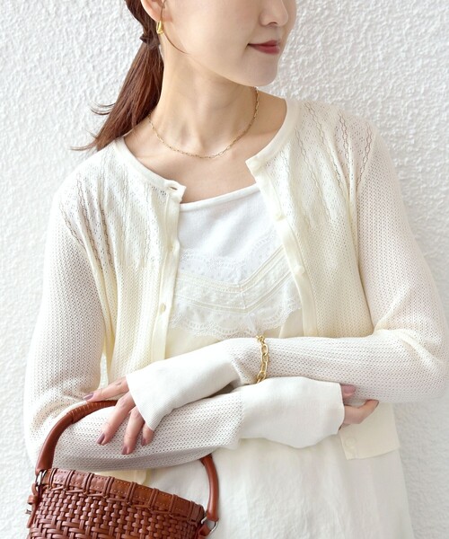 SHIPS（シップス）の「堀田茜×SHIPS:〈手洗い可能〉アイレット ニット カーディガン（カーディガン/ボレロ・レディース・ライトブルー/ブラック/オフホワイト・ONE SIZE）」の15枚目の写真