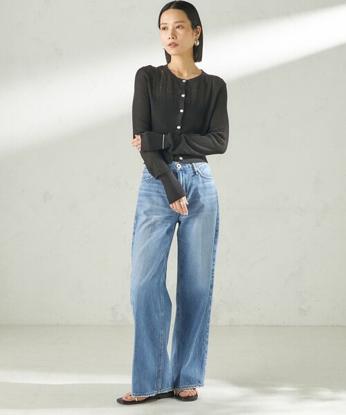 SHIPS（シップス）の「堀田茜×SHIPS:〈手洗い可能〉アイレット ニット カーディガン（カーディガン/ボレロ・レディース・ライトブルー/ブラック/オフホワイト・ONE SIZE）」の17枚目の写真