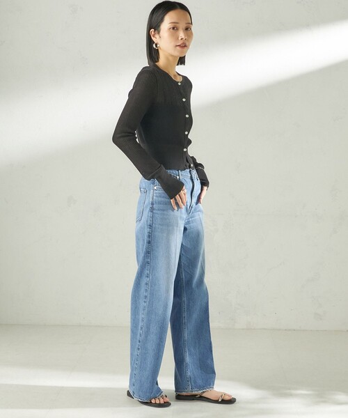 SHIPS（シップス）の「堀田茜×SHIPS:〈手洗い可能〉アイレット ニット カーディガン（カーディガン/ボレロ・レディース・ライトブルー/ブラック/オフホワイト・ONE SIZE）」の19枚目の写真