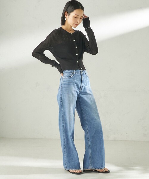 SHIPS（シップス）の「堀田茜×SHIPS:〈手洗い可能〉アイレット ニット カーディガン（カーディガン/ボレロ・レディース・ライトブルー/ブラック/オフホワイト・ONE SIZE）」の20枚目の写真