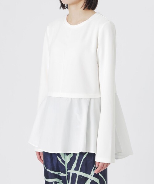 LOVELESS（ラブレス）の「ドッキングペプラムプルオーバー（Tシャツ/カットソー・レディース・イエロー系その他2/オフホワイト/ブラック・36/34）」の21枚目の写真