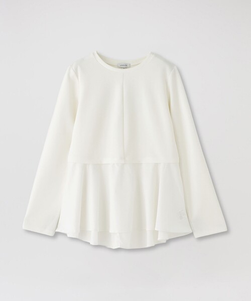 LOVELESS（ラブレス）の「ドッキングペプラムプルオーバー（Tシャツ/カットソー・レディース・イエロー系その他2/オフホワイト/ブラック・36/34）」の4枚目の写真