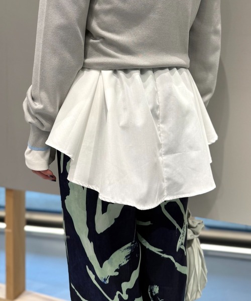LOVELESS（ラブレス）の「ドッキングペプラムプルオーバー（Tシャツ/カットソー・レディース・イエロー系その他2/オフホワイト/ブラック・36/34）」の7枚目の写真