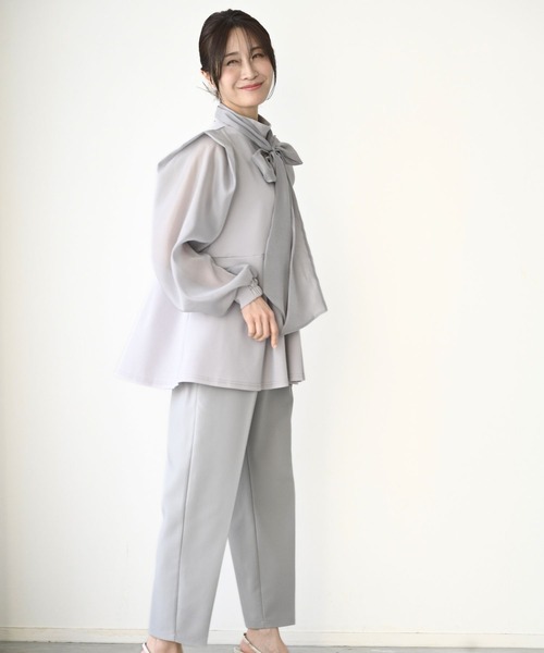 Ehre style（エーレスタイル）の「シフォンボウタイ 目を惹く 式典ブラウス（シャツ/ブラウス・レディース・ブラック/グレー・FREE）」の21枚目の写真