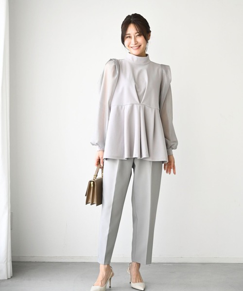 Ehre style（エーレスタイル）の「シフォンボウタイ 目を惹く 式典ブラウス（シャツ/ブラウス・レディース・ブラック/グレー・FREE）」の5枚目の写真