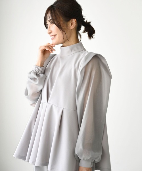 Ehre style（エーレスタイル）の「シフォンボウタイ 目を惹く 式典ブラウス（シャツ/ブラウス・レディース・ブラック/グレー・FREE）」の6枚目の写真