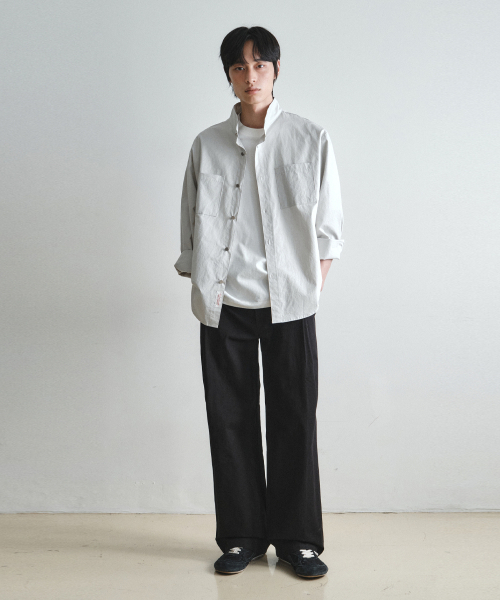 WEDNESDAY OASIS(ウェンズデーオアシス)の「ディープタックワイドコットンパンツ_BLACK(W26PT03)(その他パンツ・メンズ・ブラック・MEDIUM/LARGE/X-LARGE)」の3枚目の写真