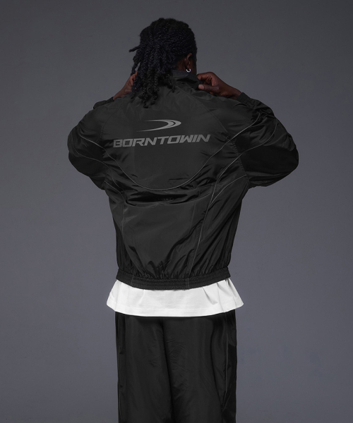 BORN TO WIN（ボーントゥウィン）の「WOVEN PIPING TRACK JACKET [BLACK]（ナイロンジャケット・メンズ・その他・1/2/4/3）」の3枚目の写真