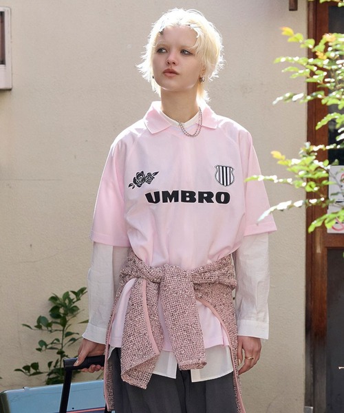 UMBRO(アンブロ)の「(UMBRO)GAME SHIRTS(Tシャツ/カットソー・レディース・ピンク/ブラウン・ONE SIZE)」の1枚目の写真