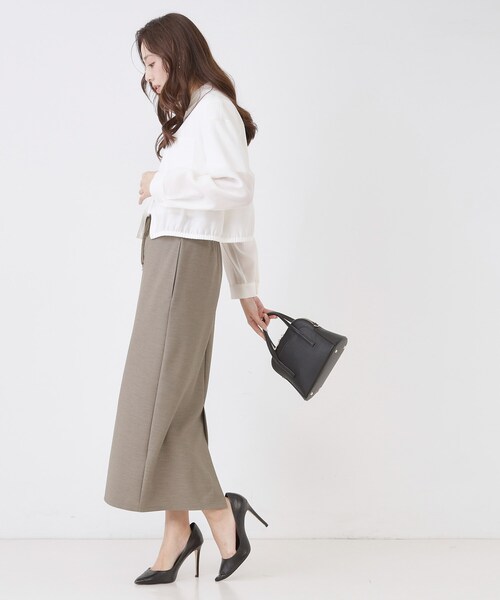 COUP DE CHANCE(クードシャンス)の「【手洗い可/日本製】ジャージ素材ナローロングスカート(スカート・レディース・ブラック/カーキ・34/36/38/40)」の12枚目の写真