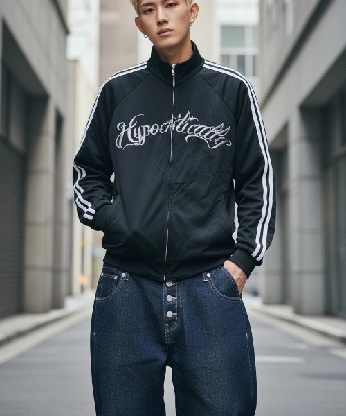 A'GEM/9 × .kom 『A'gem/エージェム』Cropped Line Track Jacket /短丈