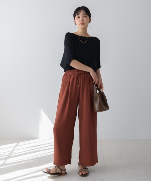 Bou Jeloud（ブージュルード）の「麻ライクリラックスパンツ（その他パンツ・レディース・ブルー/ブラウン・MEDIUM）」の7枚目の写真