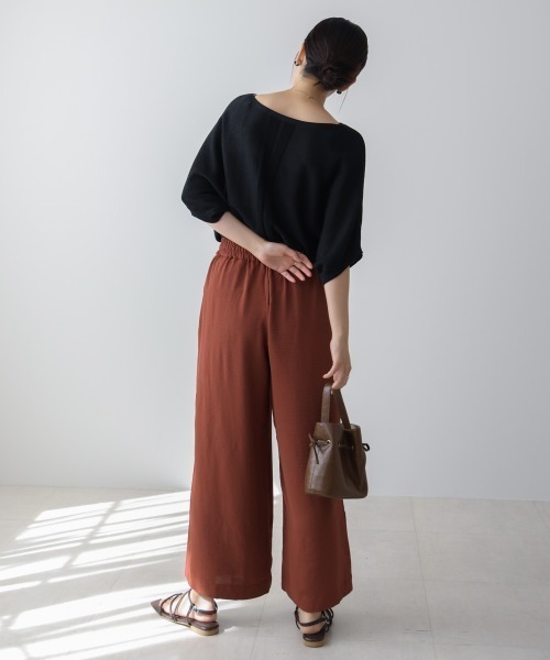 Bou Jeloud（ブージュルード）の「麻ライクリラックスパンツ（その他パンツ・レディース・ブルー/ブラウン・MEDIUM）」の9枚目の写真