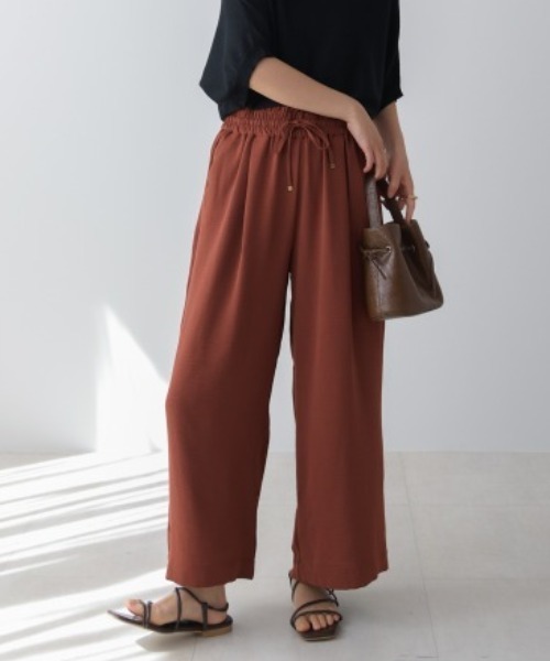 Bou Jeloud（ブージュルード）の「麻ライクリラックスパンツ（その他パンツ・レディース・ブルー/ブラウン・MEDIUM）」の3枚目の写真