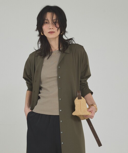 qualite（カリテ）の「ラメテレコタンク/夏服/インナー/ラメ（タンクトップ・レディース・ブラック/オフホワイト/ベージュ・フリー）」の6枚目の写真