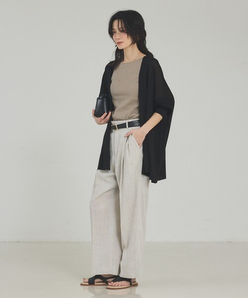 qualite（カリテ）の「ラメテレコタンク/夏服/インナー/ラメ（タンクトップ・レディース・ブラック/オフホワイト/ベージュ・フリー）」の9枚目の写真