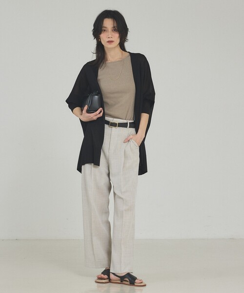 qualite（カリテ）の「ラメテレコタンク/夏服/インナー/ラメ（タンクトップ・レディース・ブラック/オフホワイト/ベージュ・フリー）」の11枚目の写真