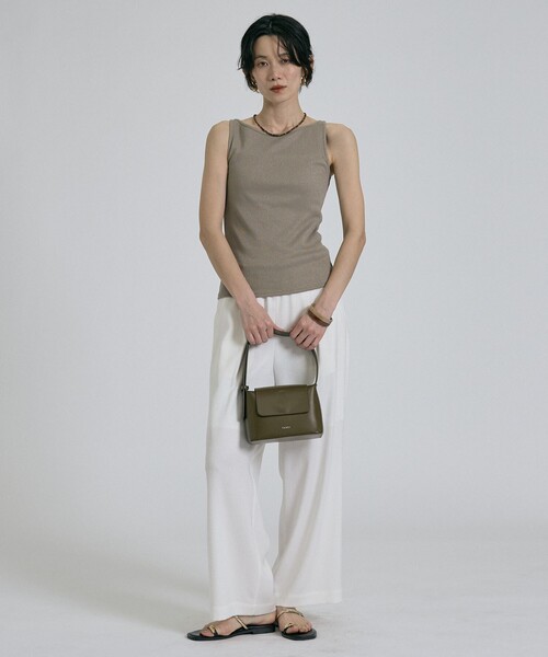 qualite（カリテ）の「ラメテレコタンク/夏服/インナー/ラメ（タンクトップ・レディース・ブラック/オフホワイト/ベージュ・フリー）」の22枚目の写真