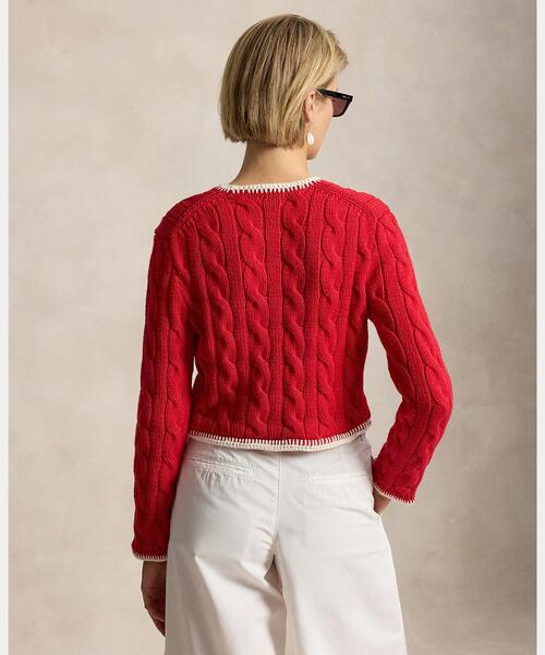 POLORALPH LAURENケーブルニットカーディガン　希少カラー POLO RALPH LAUREN（ポロ・ラルフローレン） カーディガン ケーブル