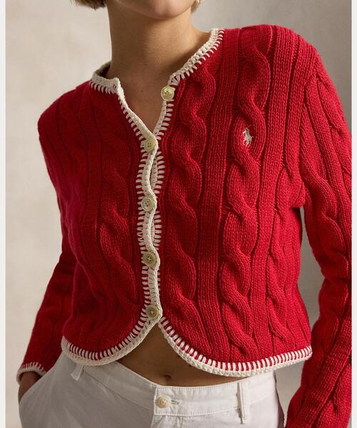 POLO RALPH LAUREN ポロ　ケーブルニット　カーディガン ケーブルニット ウールカシミヤ カーディガン（カーディガン/ボレロ
