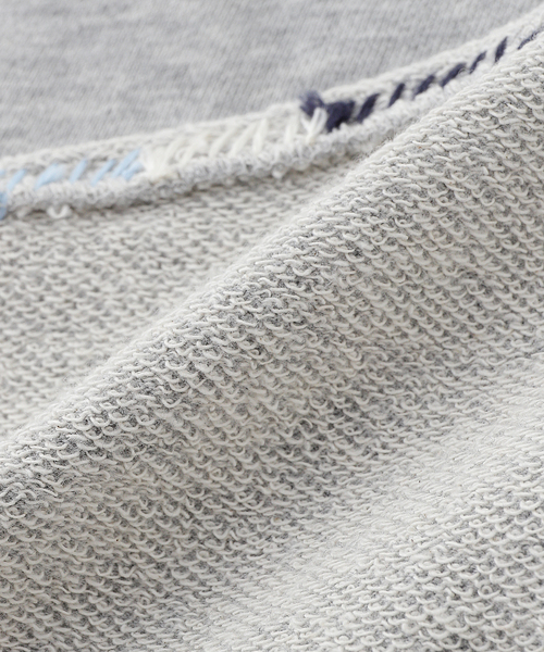 B.C STOCK（ベーセーストック）の「ステッチデザインスウェット（スウェット・メンズ・チャコールグレー/アイボリー/カーキ・FREE）」の5枚目の写真