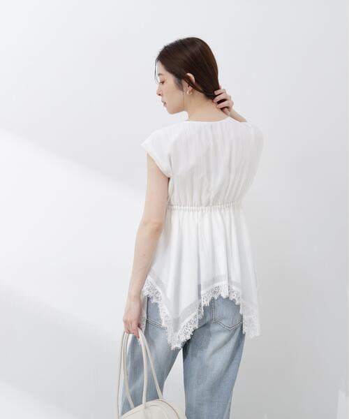 PROPORTION BODY DRESSING（プロポーションボディドレッシング）の「レーストリミングヘムブラウス / 1216110405（シャツ/ブラウス・レディース・ピンク/ホワイト系その他/イエロー・FREE）」の9枚目の写真