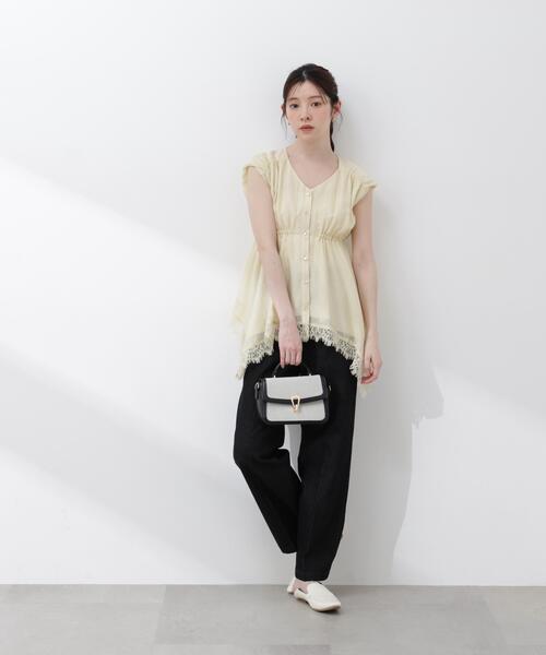 PROPORTION BODY DRESSING（プロポーションボディドレッシング）の「レーストリミングヘムブラウス / 1216110405（シャツ/ブラウス・レディース・ピンク/ホワイト系その他/イエロー・FREE）」の15枚目の写真